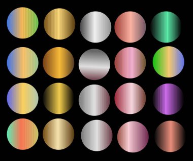 Parlak metalik ve yanardöner dairelerin canlı koleksiyonu, zarif dijital arkaplanlar, sofistike web elemanları ve modern tasarım projeleri için mükemmel.