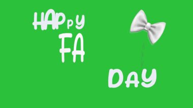 Kutlama ve tebrik kartı tasarımı için yeşil arkaplanlı mutlu babalar günü metni.