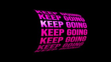 Pembe devam ediyor, metin siyah arkaplan efekti grafiğine karşı çarpıtılmış dalga deseninde tekrarlanıyor