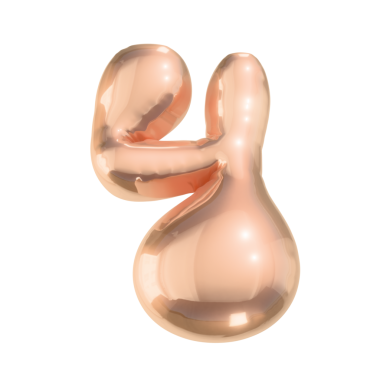 Parlak Altın Metalik Biçimli 4 Numara