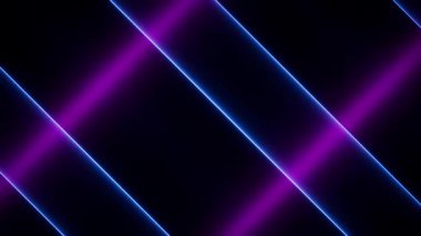 Hareket döngüsünde parlayan neon ışıklı ışıklar canlandırıldı