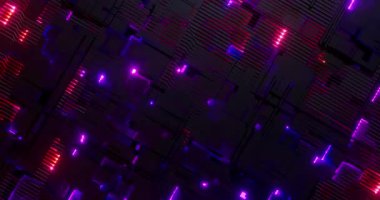 Neon Circuit Flows Teknoloji Temalı Arkaplan Döngüsü Canlandırıldı