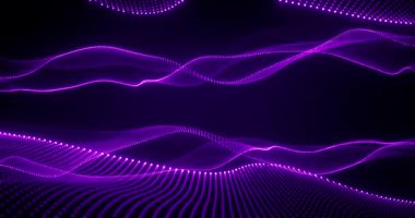 dijital parçacık dalgası büyük veri görselleştirme arkaplan döngüsü canlandırıldı