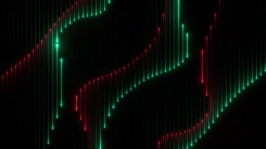 Hareket döngüsünde neon çizgileri olan teknoloji veri akışı arkaplanı canlandırıldı