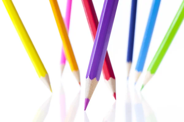 Vertical positioning color pencils — Stock Photo, Image