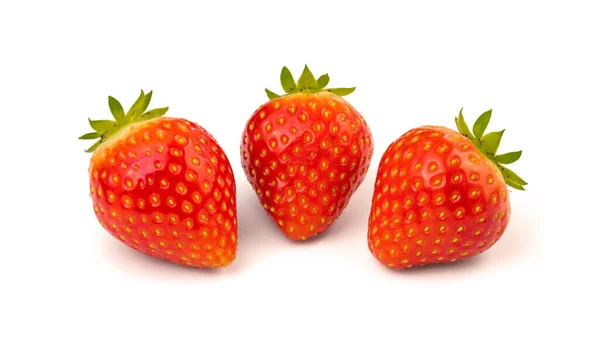 Rijpe Sappige Aardbeien Een Witte Achtergrond — Stockfoto