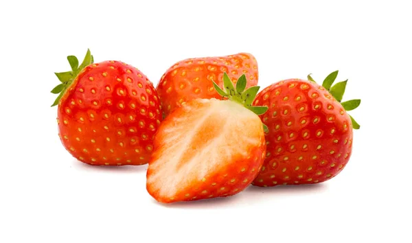 Rijpe Sappige Aardbeien Een Witte Achtergrond — Stockfoto