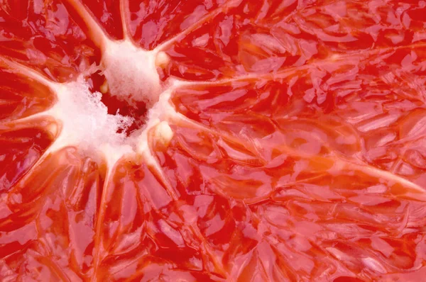 Tło Okrągłych Soczystych Czerwonych Plasterków Grejpfruta Świeże Owoce — Zdjęcie stockowe