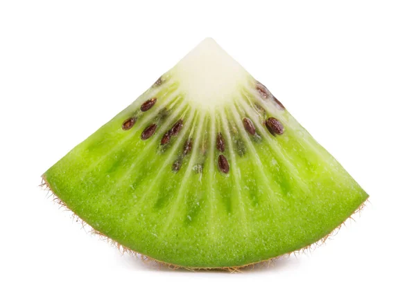 Una Fetta Succoso Kiwi Dolce Isolato Sfondo Bianco Frutta Fresca — Foto Stock