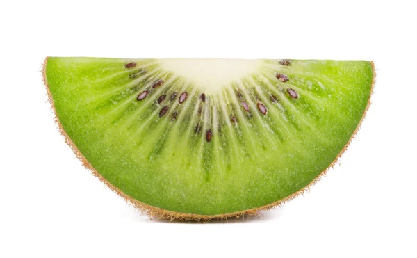 Eine Saftige Kiwi Scheibe Isoliert Auf Weißem Hintergrund Frische Früchte — Stockfoto