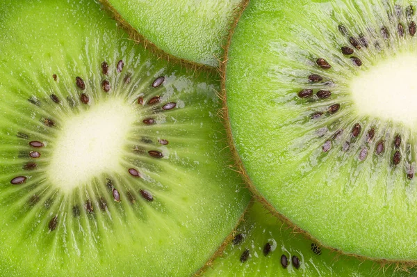 Irisan Kiwi Dingin Latar Belakang Buah Hijau Kuliner — Stok Foto