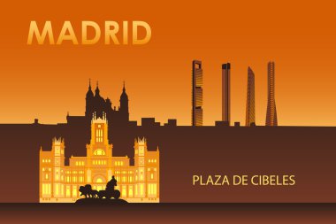 Kibele Sarayı gece Madrid