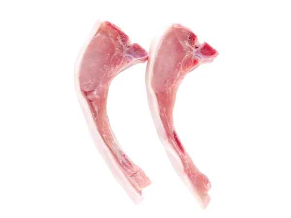 Sucking pig slices isolated on white — Stock Photo, Image