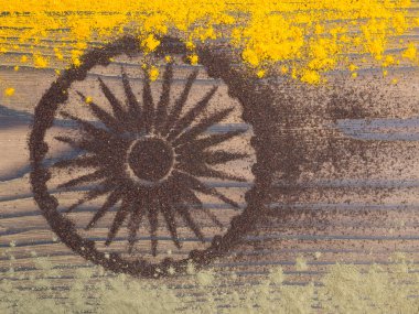 Hint köri ve çay toz formu Hindistan bayrağı