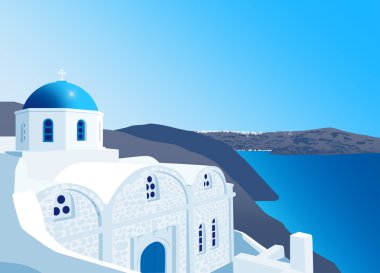 Santorini Adası'nda Yunan Ortodoks Kilisesi