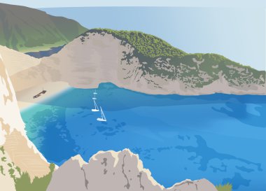 Zakynthos Adası'nda Navagio beach