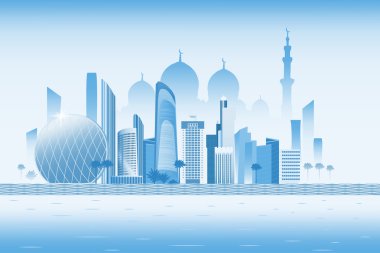 Abu-Dhabi city landmarks clipart