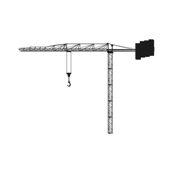 Gebouw kraan silhouet — Stockvector