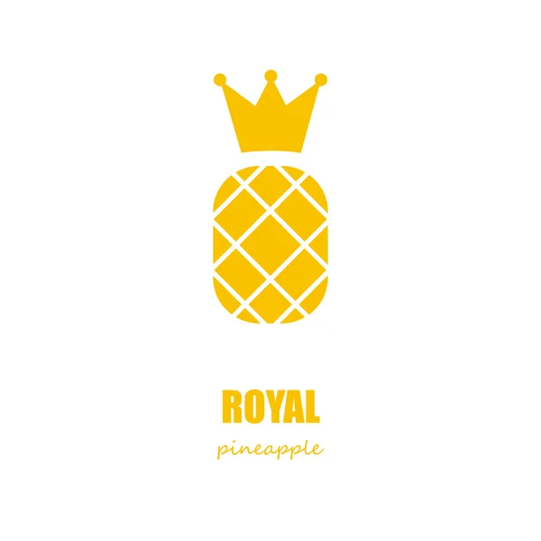 Pineapple with royal crown — Stock Vector