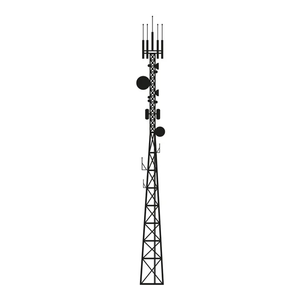 Mastro de antena de telecomunicações ou torre móvel —  Vetores de Stock