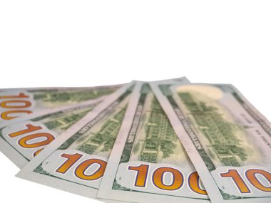 Yüz ABD Doları banknot beyaz izole