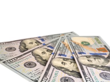 Yüz ABD Doları banknot beyaz izole