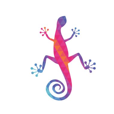 Gecko renkli üçgen desenli