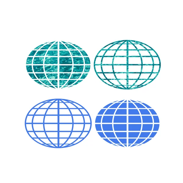 Four globe symbols — Stock Vector