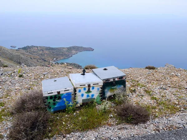 Τρία πολύχρωμα Μελίσσια στο βουνό — Φωτογραφία Αρχείου