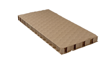 Koruyucu ambalaj ve mobilya imalatında kullanılan bal peteği kartonu. Çevre dostu, hafif ve dayanıklı kağıt bazlı materyal izole edilmiş şeffaf png.