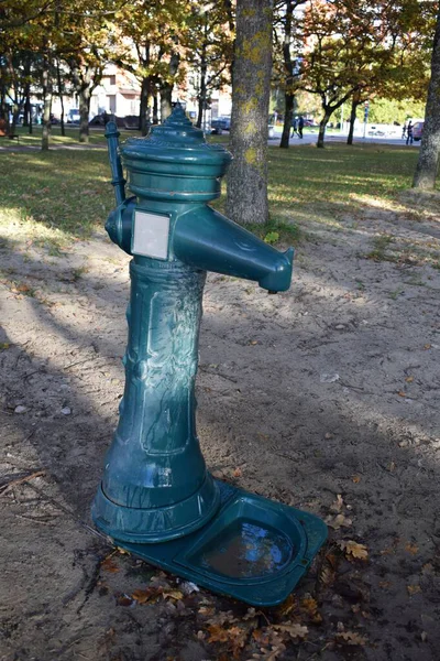 Teal Green 'de Dekoratif Demir Park Su Kolonu