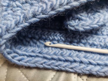 Mavi Topaklı Örgü Örgü, Beyaz Kanca Yakın Çekim