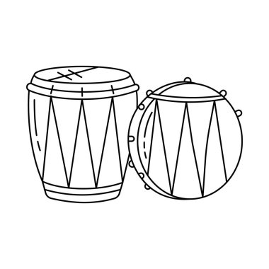 Kültürel müzik ve şenlik gösterilerinde kullanılan geleneksel davulların satır simgesi.