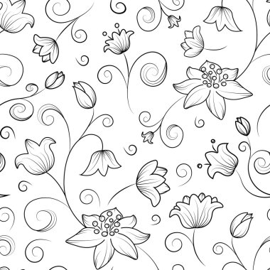 Lale ve lily çiçekler seamless modeli