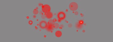 Yüzen konfeti, ruhani ışıltı ve ateşli parçacık patlaması ile parlak kırmızı zemin rüya gibi bulanık daireler ile zarif bir şenlik atmosferi yaratır.