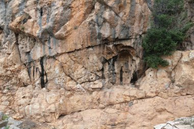 Türkiye dağlarındaki antik mağara kenti Lycian yolu