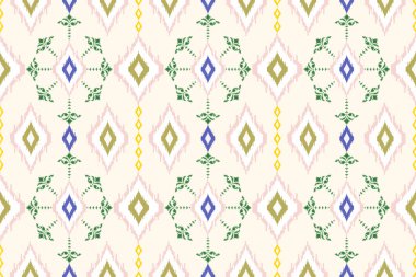 Yumuşak, pürüzsüz bir kat deseni. Temiz krem arka planda pastel geometrik motifler var. Bu zarif ve minimal tasarım, kreş tekstili, yaz modası ve çağdaş iç dekorasyon için idealdir..