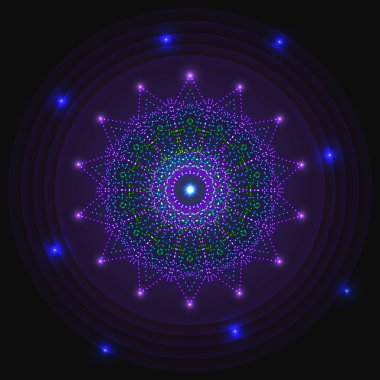 Yanıp sönen parlak daire ampuller