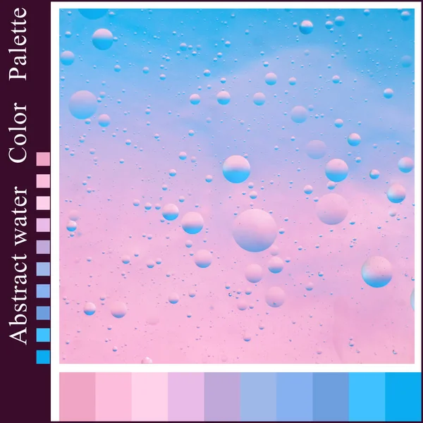 Paleta Colores Armoniosa Azul Rosa Con Textura Acuosa Burbujas Aceite —  Fotos de Stock