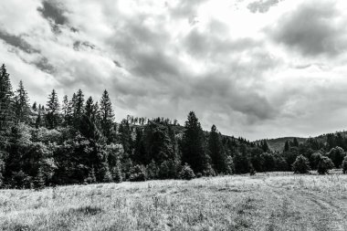 güzel dağ manzarası ile bulutlu gökyüzü