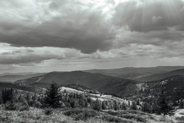 beautiful mountains landscape with cloudy sky