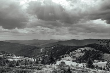 beautiful landscape. black sky and clouds