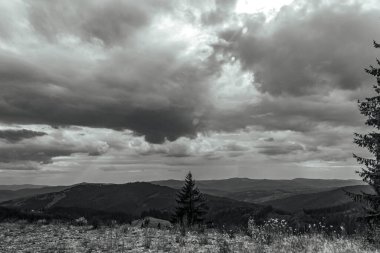 the beautiful landscape of the black and white mountains.