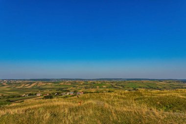 view from above on the green fields