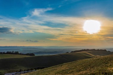 beautiful landscape of the carpathian mountains in the sunset