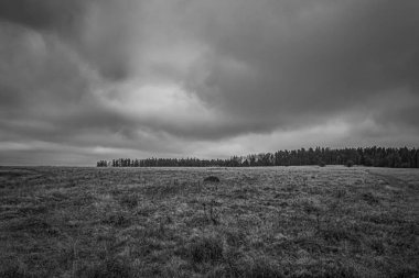 Gökyüzündeki kara bulutlar.