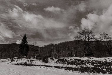 Karlı güzel kış manzarası