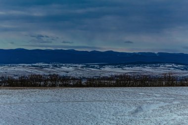 snowy mountain in winter with snow