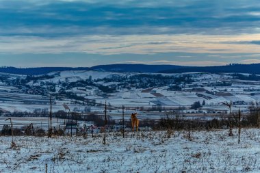 Harz dağlarındaki harz köyünde kış mevsimi