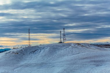 Güzel kış dağ manzarası